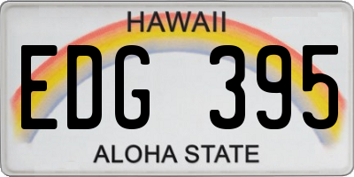 HI license plate EDG395