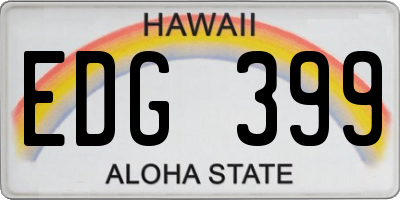 HI license plate EDG399