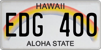 HI license plate EDG400
