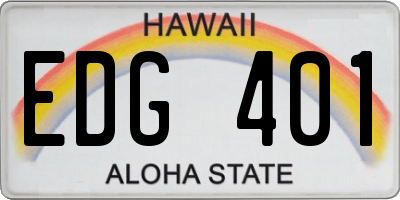 HI license plate EDG401