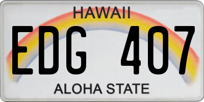 HI license plate EDG407