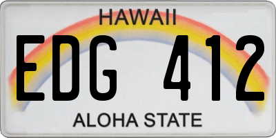 HI license plate EDG412