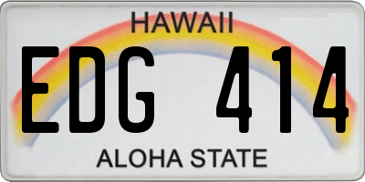 HI license plate EDG414