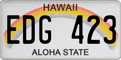 HI license plate EDG423