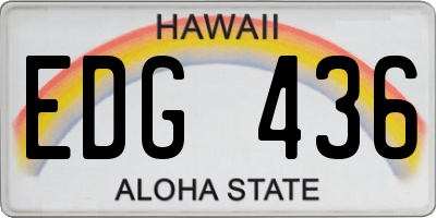 HI license plate EDG436