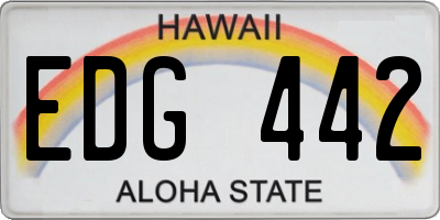 HI license plate EDG442