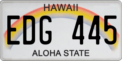 HI license plate EDG445