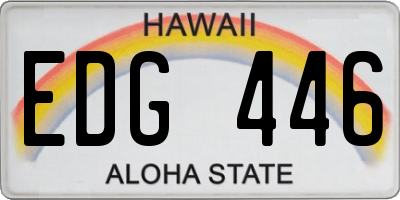 HI license plate EDG446