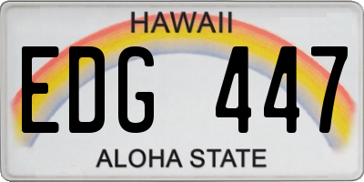 HI license plate EDG447