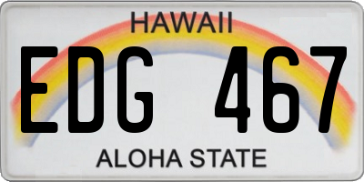 HI license plate EDG467
