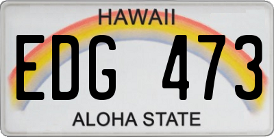 HI license plate EDG473