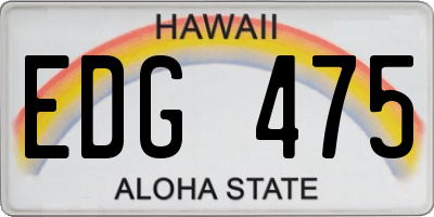 HI license plate EDG475