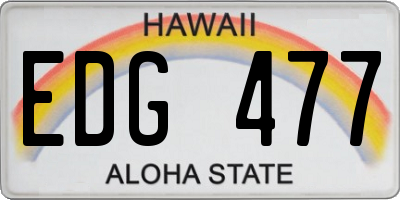 HI license plate EDG477