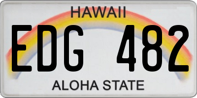 HI license plate EDG482