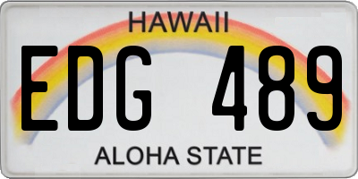 HI license plate EDG489