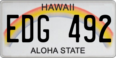 HI license plate EDG492