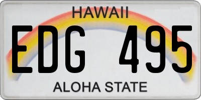 HI license plate EDG495