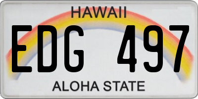 HI license plate EDG497