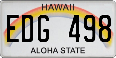 HI license plate EDG498