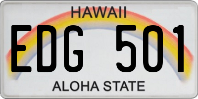HI license plate EDG501