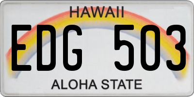 HI license plate EDG503
