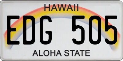 HI license plate EDG505