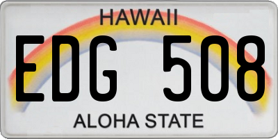 HI license plate EDG508
