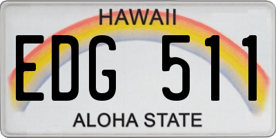 HI license plate EDG511