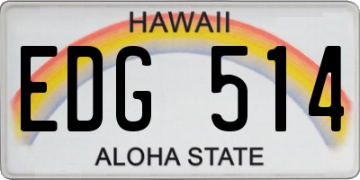 HI license plate EDG514