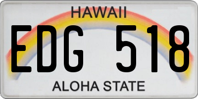 HI license plate EDG518