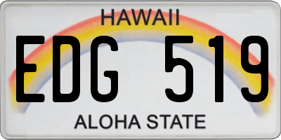 HI license plate EDG519