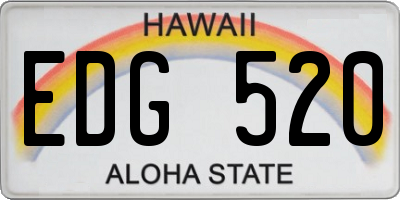 HI license plate EDG520