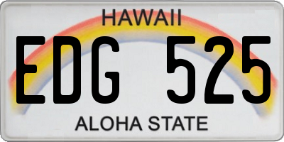 HI license plate EDG525