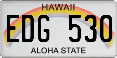HI license plate EDG530