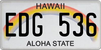 HI license plate EDG536