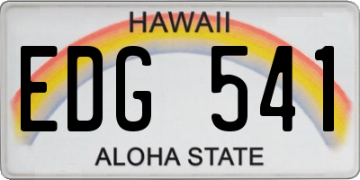 HI license plate EDG541
