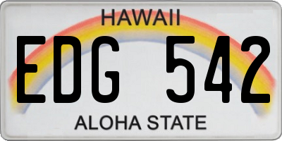 HI license plate EDG542