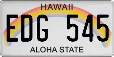 HI license plate EDG545