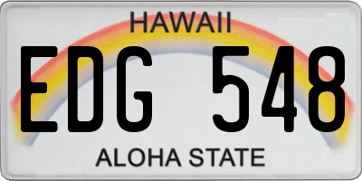 HI license plate EDG548