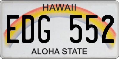 HI license plate EDG552