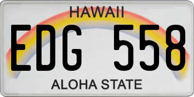 HI license plate EDG558