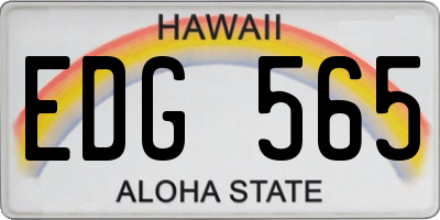 HI license plate EDG565