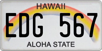HI license plate EDG567