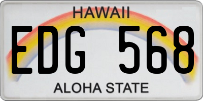 HI license plate EDG568