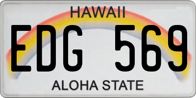 HI license plate EDG569