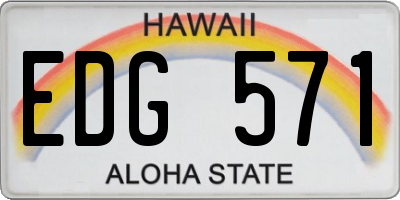 HI license plate EDG571