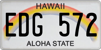 HI license plate EDG572