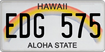 HI license plate EDG575