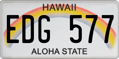 HI license plate EDG577