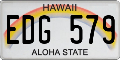 HI license plate EDG579